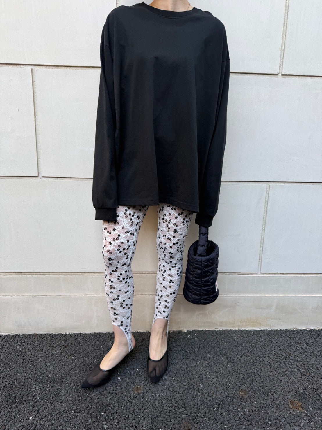 【ご確認】さえら以前依頼品レース装飾付きブラッククロップドパンツレギンス２点 PROVOKE design boutique】PRINT LACE STIRRUP TIGHT – HOUSE by Jack