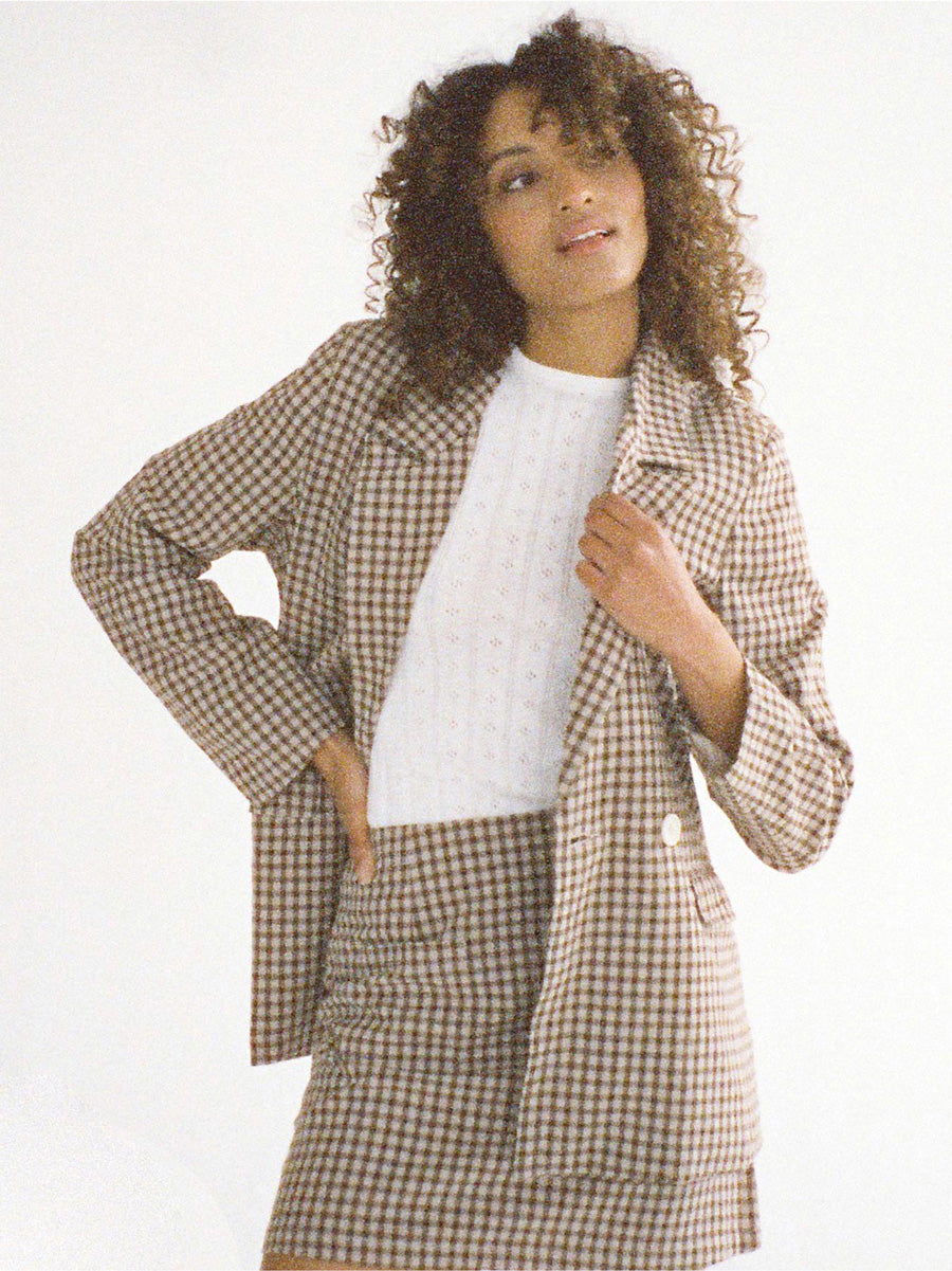 SLOUCH BLAZER GINGHAM