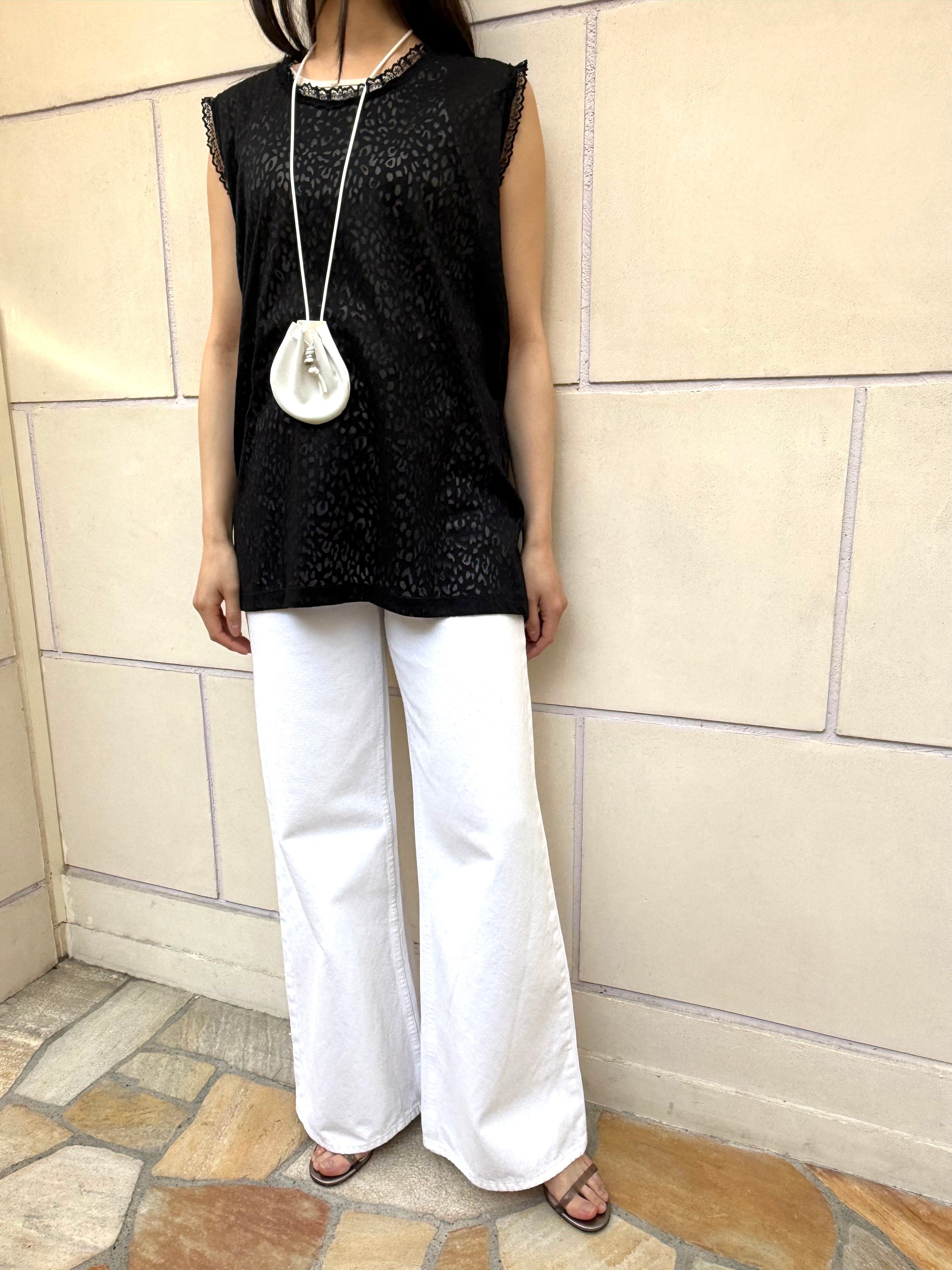 【FLEK】SHEER PATTERN LONG SLEEVELESS