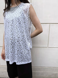 【FLEK】SHEER PATTERN LONG SLEEVELESS