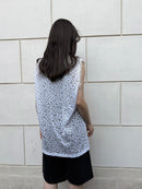 【FLEK】SHEER PATTERN LONG SLEEVELESS