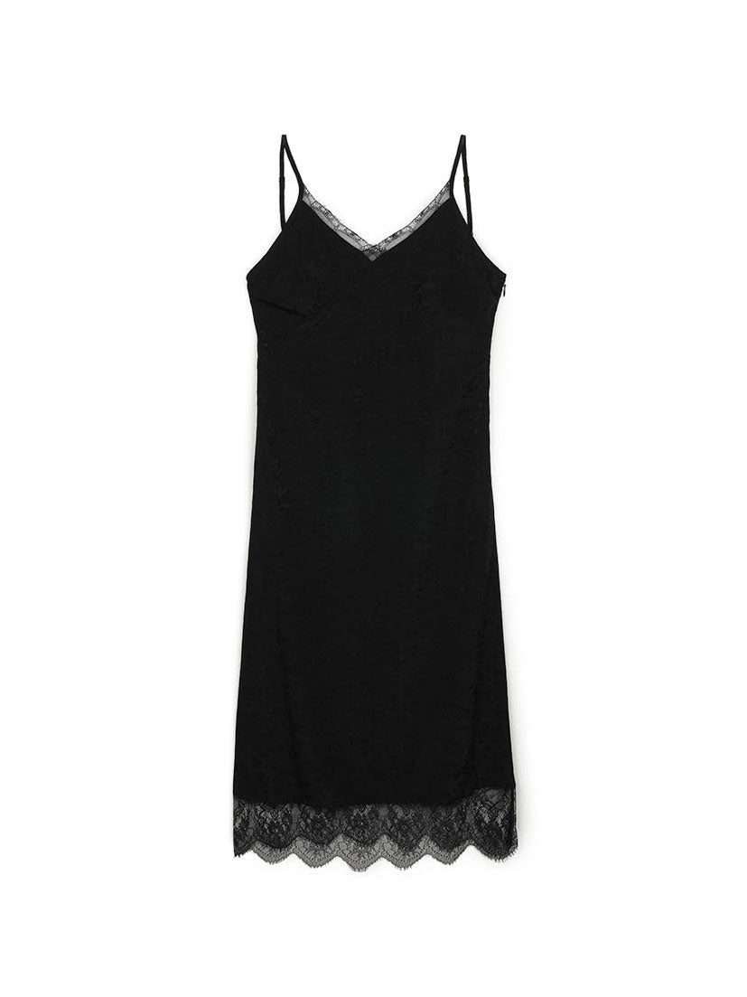 【GREEN BUTTER】SILKY JACQUARD LACE DRESS
