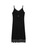 【GREEN BUTTER】SILKY JACQUARD LACE DRESS