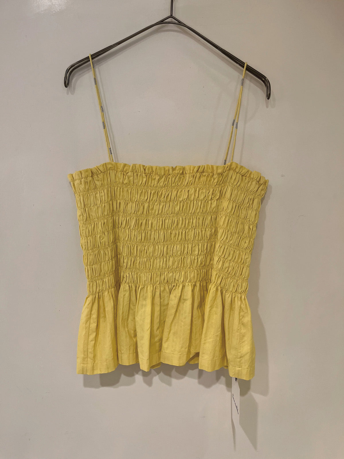 【SARA MALLIKA】COTTON STRIPE JAQUARD SHIRRING TOP