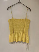 【SARA MALLIKA】COTTON STRIPE JAQUARD SHIRRING TOP