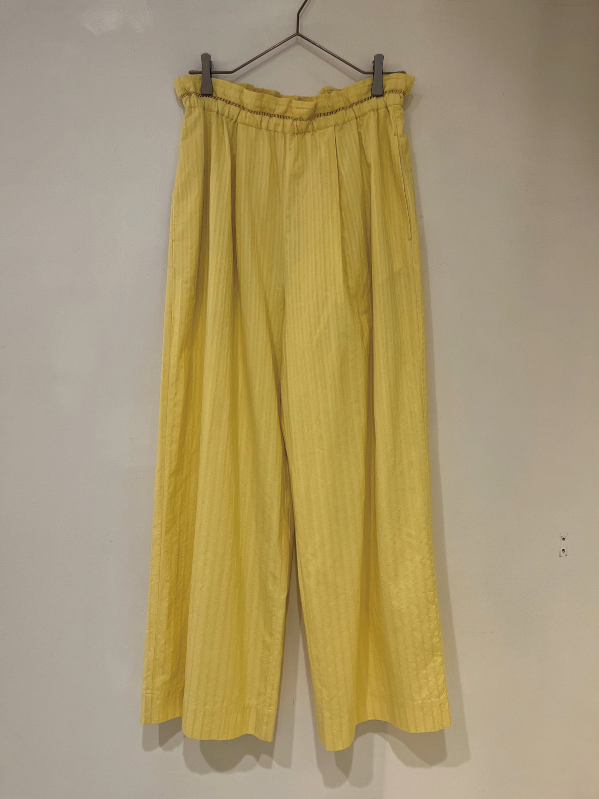 【SARA MALLIKA】COTTON STRIPE JAQUARD LADDER LACE PANTS