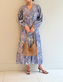 TILE PATTERN SHIRRING DRESS