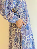 TILE PATTERN SHIRRING DRESS