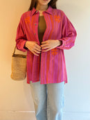 WIDE STRIPE EMB SHIRT