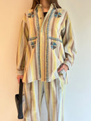 WIDE STRIPE EMB SHIRT