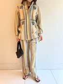 WIDE STRIPE RELAX TUCK PANTS