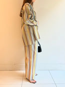 WIDE STRIPE RELAX TUCK PANTS