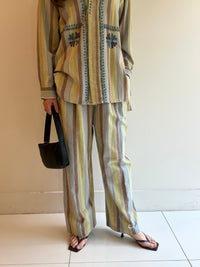 WIDE STRIPE RELAX TUCK PANTS