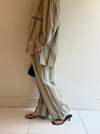 WIDE STRIPE RELAX TUCK PANTS