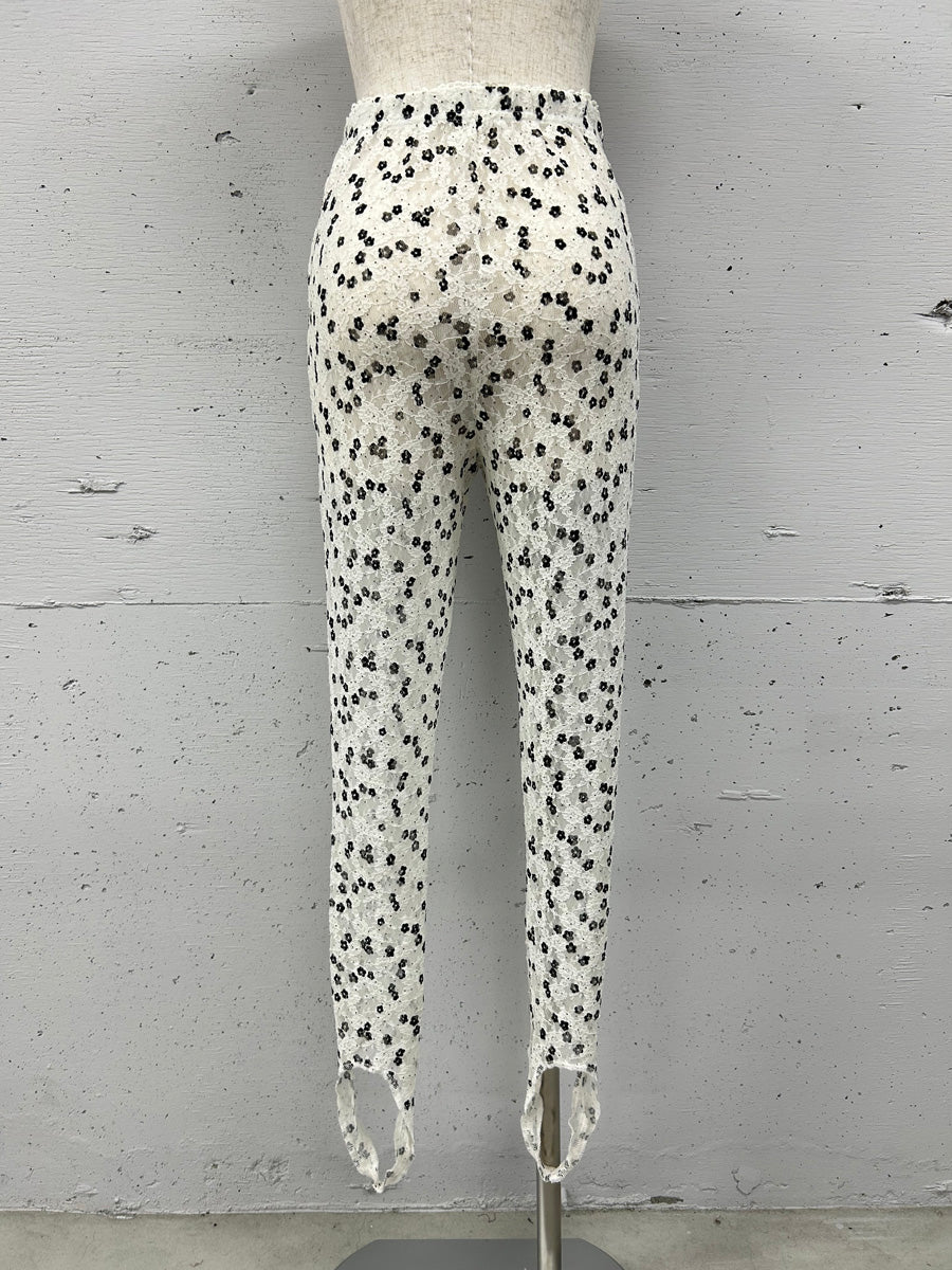 【PROVOKE design boutique】PRINT LACE STIRRUP TIGHT