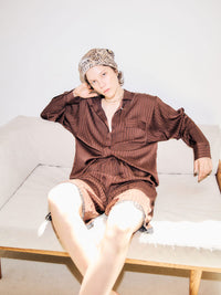 【ARCHIVE STANCES】SATIN STRIPE DOLMAN S SHIRT