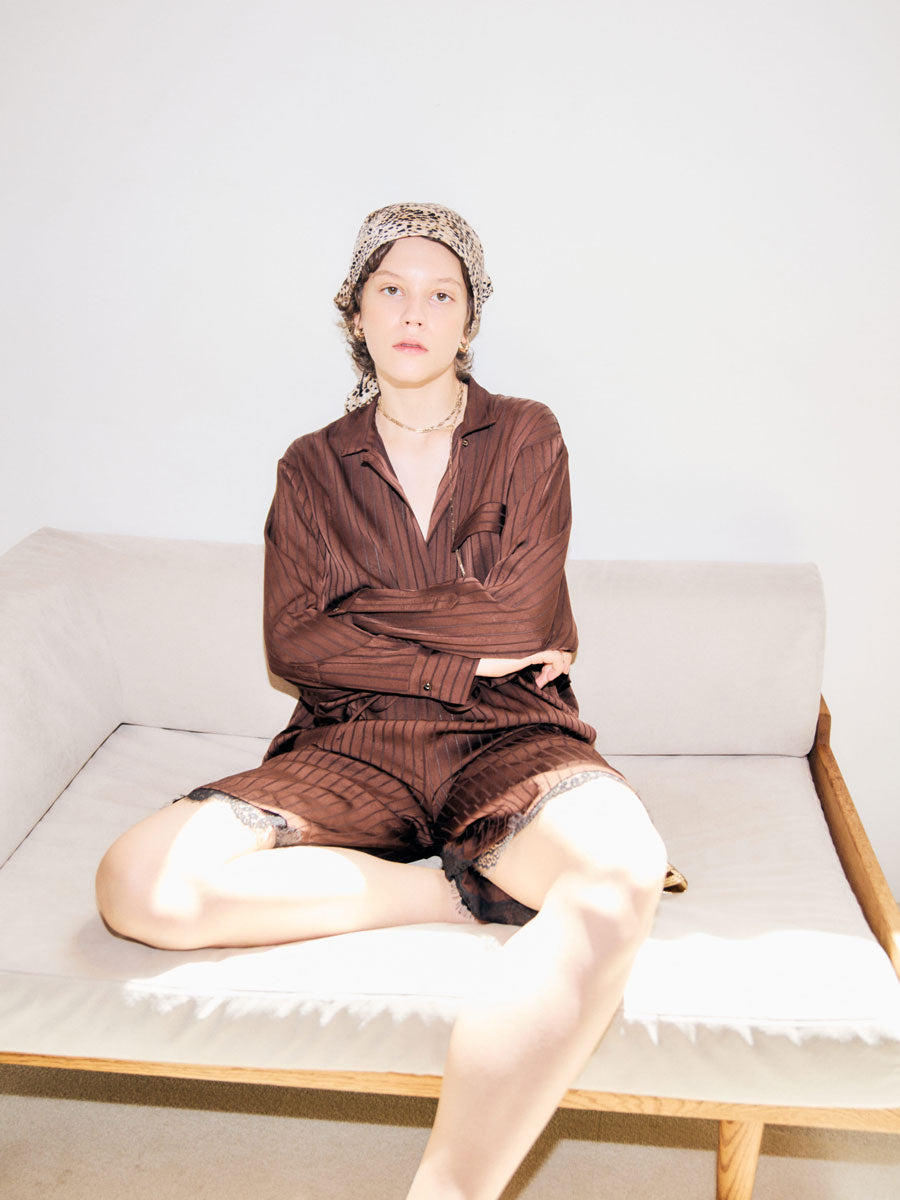 【ARCHIVE STANCES】SATIN STRIPE DOLMAN S SHIRT