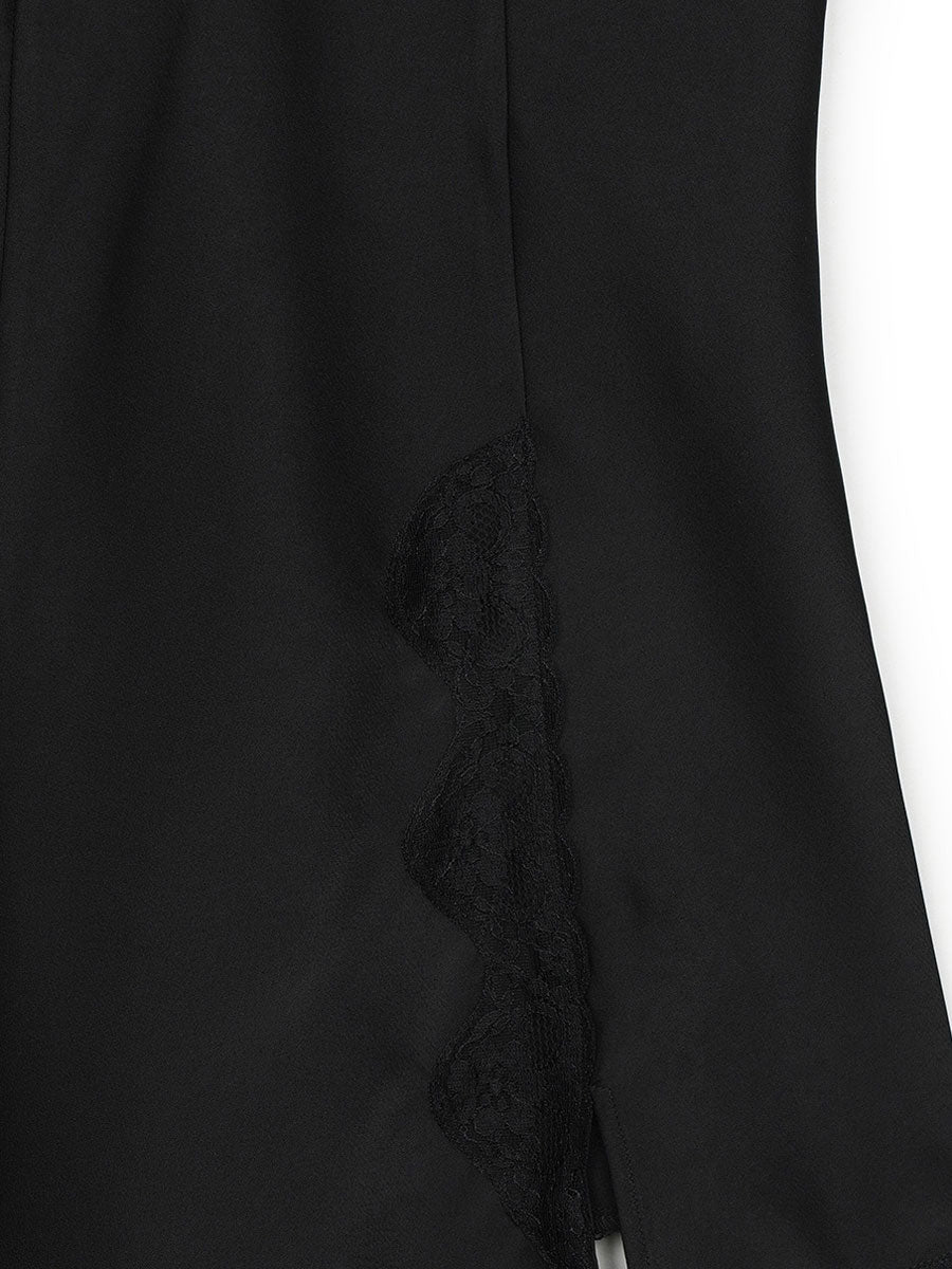 【GREEN BUTTER】SILKY LACE SLIP MINI DRESS