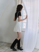 【GREEN BUTTER】SILKY LACE SLIP MINI DRESS