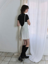 【GREEN BUTTER】SILKY LACE SLIP MINI DRESS