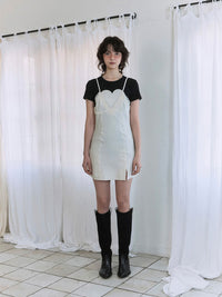 【GREEN BUTTER】SILKY LACE SLIP MINI DRESS