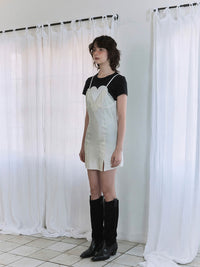 【GREEN BUTTER】SILKY LACE SLIP MINI DRESS