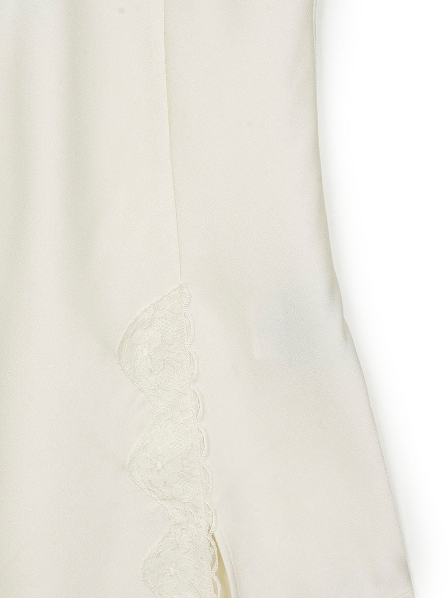 【GREEN BUTTER】SILKY LACE SLIP MINI DRESS