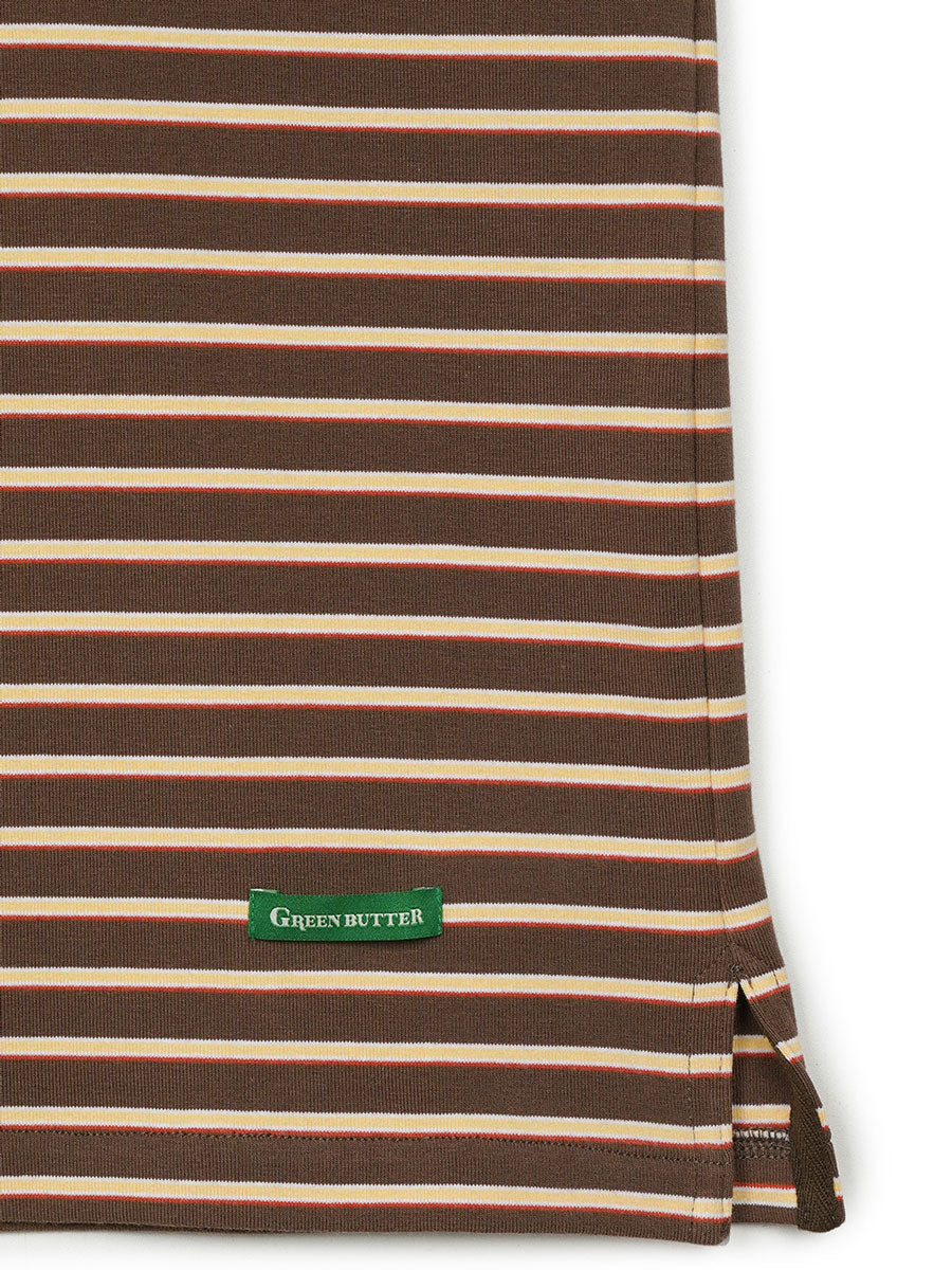 【GREEN BUTTER】STRIPE POLO TEE