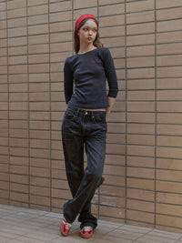 【GREEN BUTTER】THREE-QUARTER SLEEVE TEE