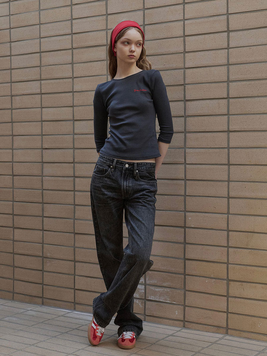 【GREEN BUTTER】THREE-QUARTER SLEEVE TEE