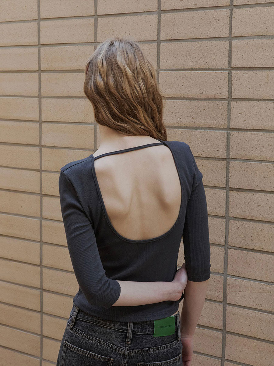 【GREEN BUTTER】THREE-QUARTER SLEEVE TEE